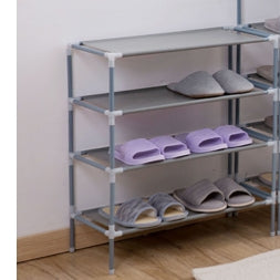Creative Multi-layer Non-woven Multifunctional Simple Shoe Rack Storage Rack Dormitory Shoes Rack, Size:Gray 4 Layers