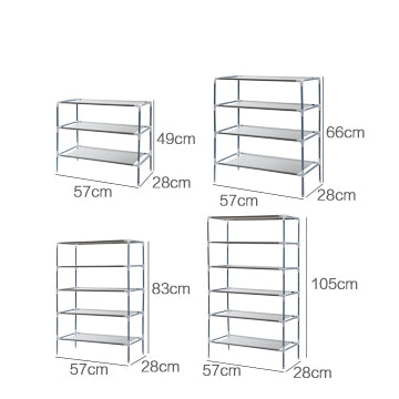 Creative Multi-layer Non-woven Multifunctional Simple Shoe Rack Storage Rack Dormitory Shoes Rack, Size:Gray 4 Layers