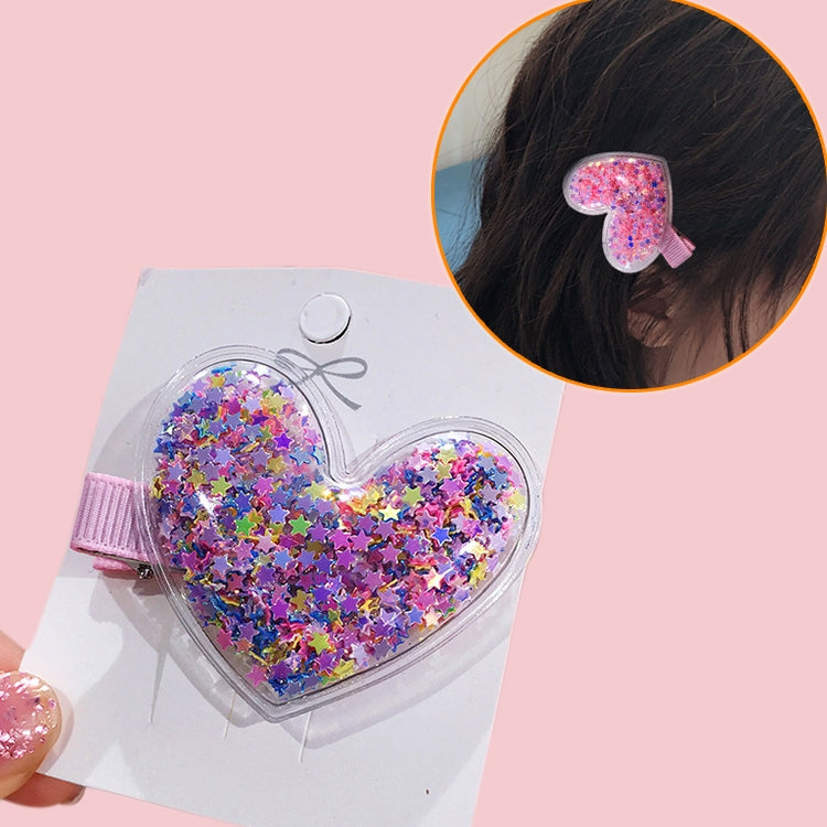 Fantasy Color Transparent Quicksand Star Hairpin Transparent Love Headdress Colorful BB Clip