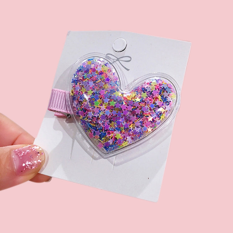 Fantasy Color Transparent Quicksand Star Hairpin Transparent Love Headdress Colorful BB Clip