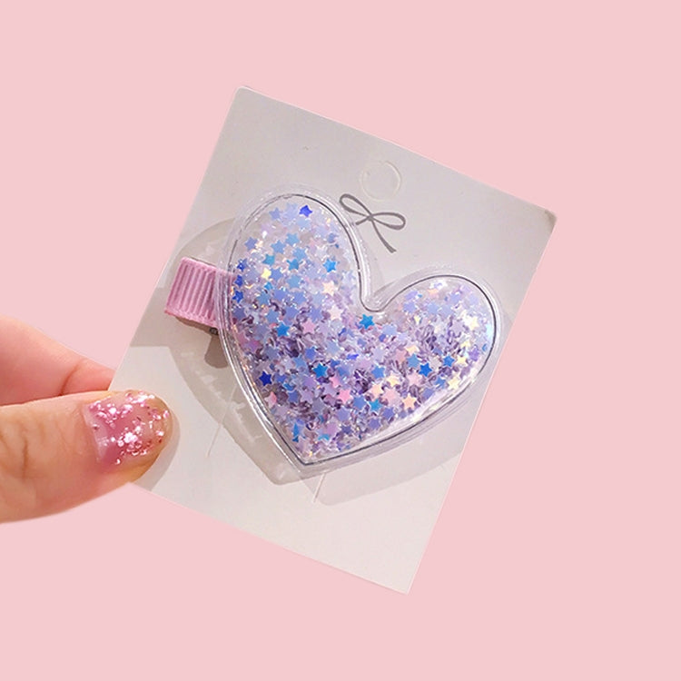 Fantasy Color Transparent Quicksand Star Hairpin Transparent Love Headdress Colorful BB Clip