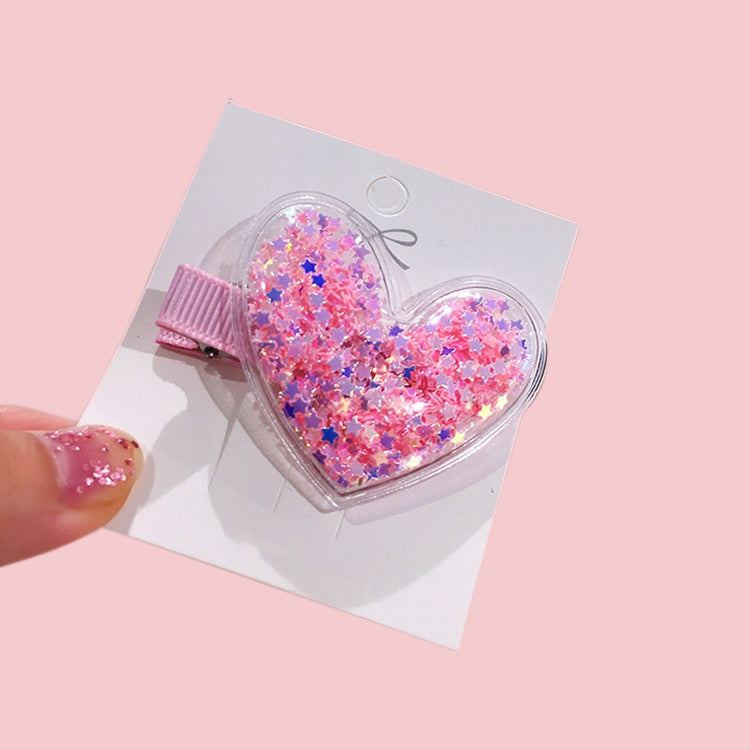 Fantasy Color Transparent Quicksand Star Hairpin Transparent Love Headdress Colorful BB Clip