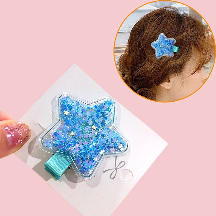 Fantasy Color Transparent Quicksand Star Hairpin Transparent Love Headdress Colorful BB Clip