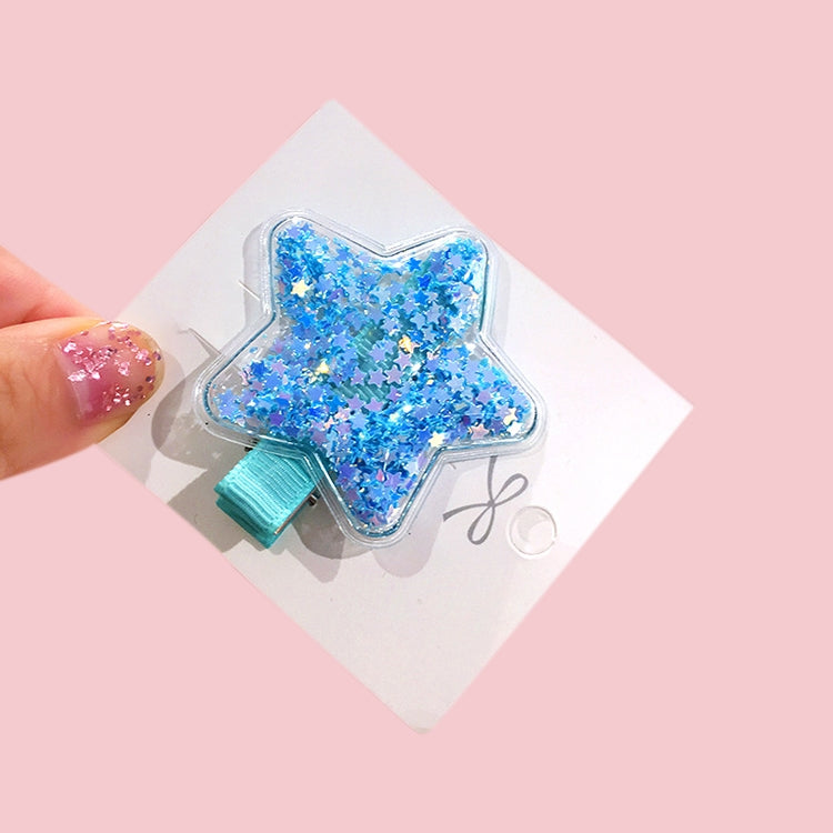 Fantasy Color Transparent Quicksand Star Hairpin Transparent Love Headdress Colorful BB Clip