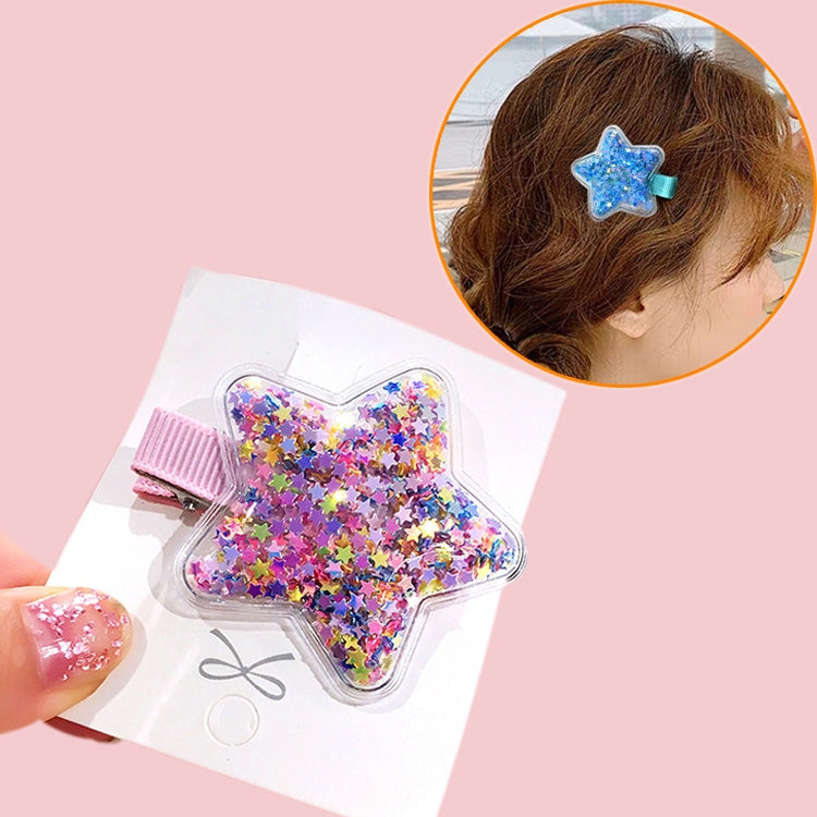 Fantasy Color Transparent Quicksand Star Hairpin Transparent Love Headdress Colorful BB Clip