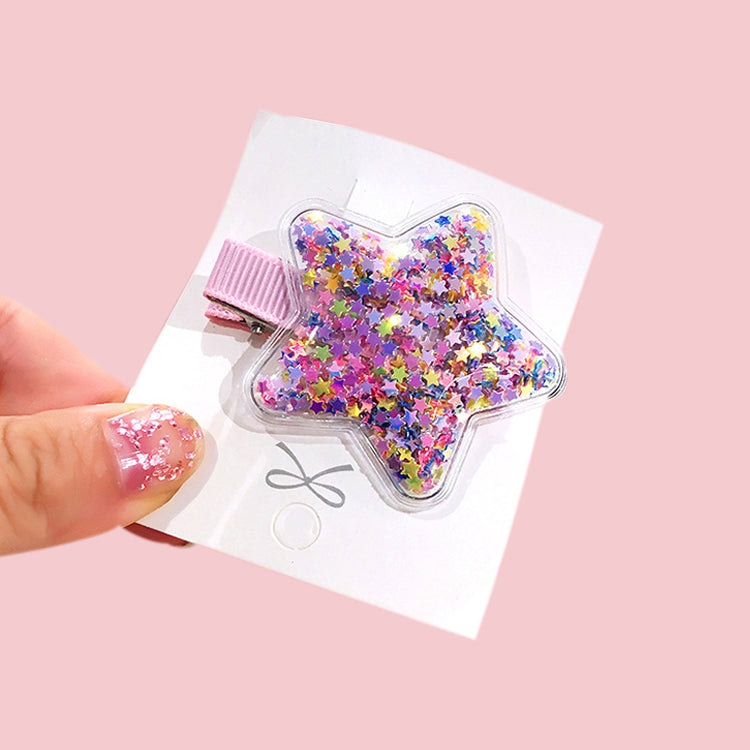 Fantasy Color Transparent Quicksand Star Hairpin Transparent Love Headdress Colorful BB Clip