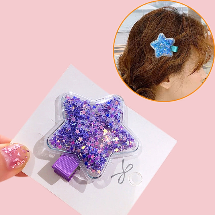Fantasy Color Transparent Quicksand Star Hairpin Transparent Love Headdress Colorful BB Clip