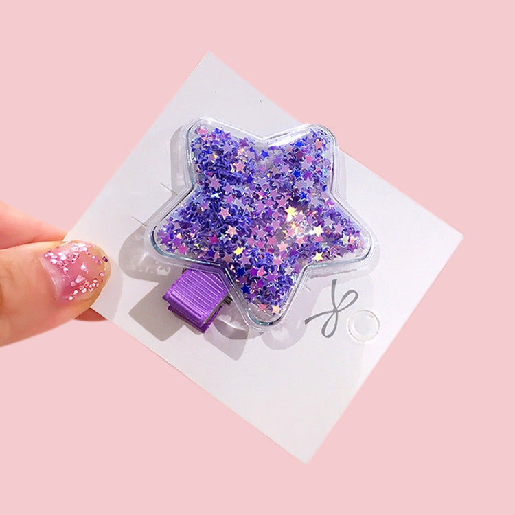 Fantasy Color Transparent Quicksand Star Hairpin Transparent Love Headdress Colorful BB Clip