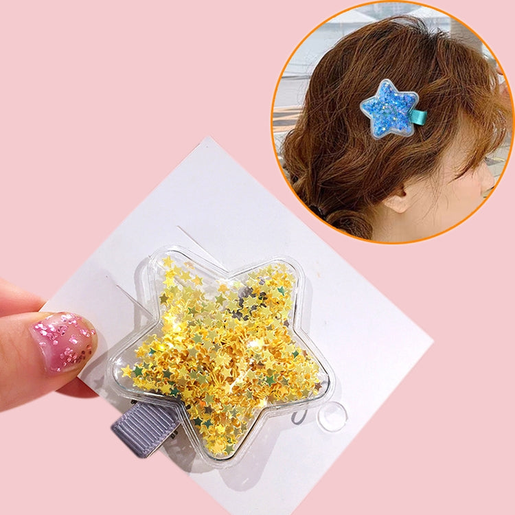 Fantasy Color Transparent Quicksand Star Hairpin Transparent Love Headdress Colorful BB Clip