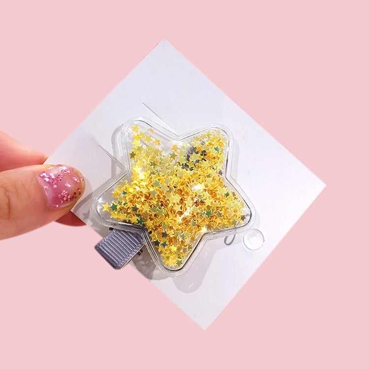 Fantasy Color Transparent Quicksand Star Hairpin Transparent Love Headdress Colorful BB Clip