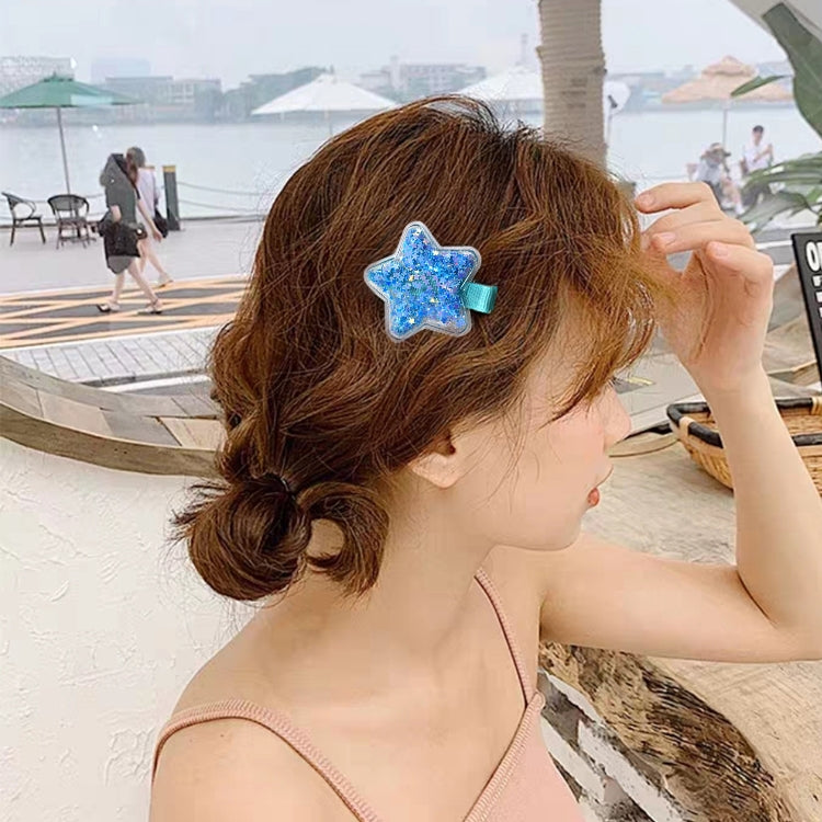 Fantasy Color Transparent Quicksand Star Hairpin Transparent Love Headdress Colorful BB Clip