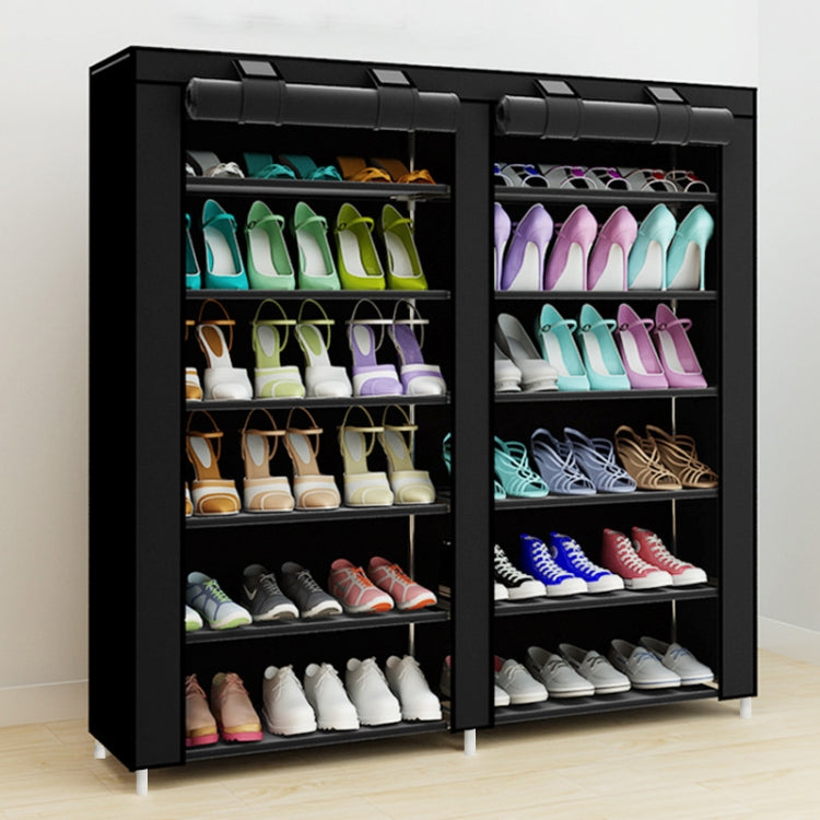 Non-woven Fabrics Large Shoe Rack Organizer Removable Shoes Storage Cabinet Furniture for Home, Row:Double Row