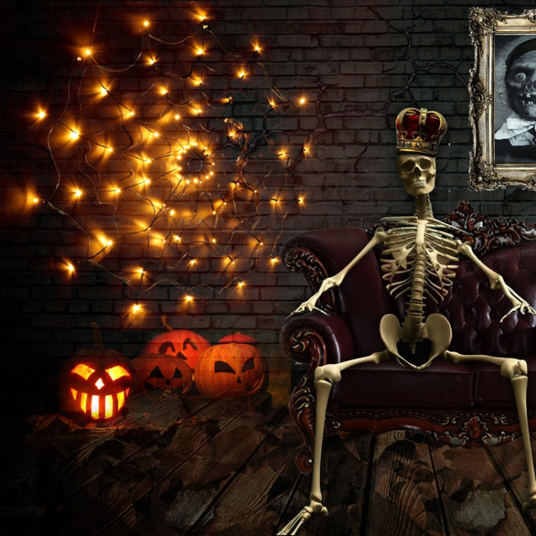 LED Spider Web Lamp with Remote Control Halloween Atmosphere Decoration Props, Power: USB-in