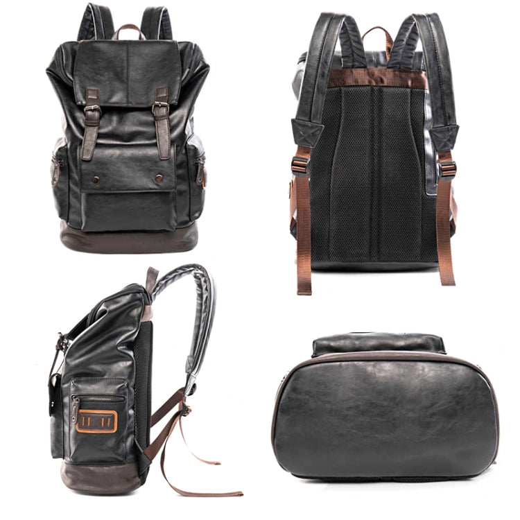 9805 Men Outdoor Casual Shoulders Bag Travel Backpack(Black)