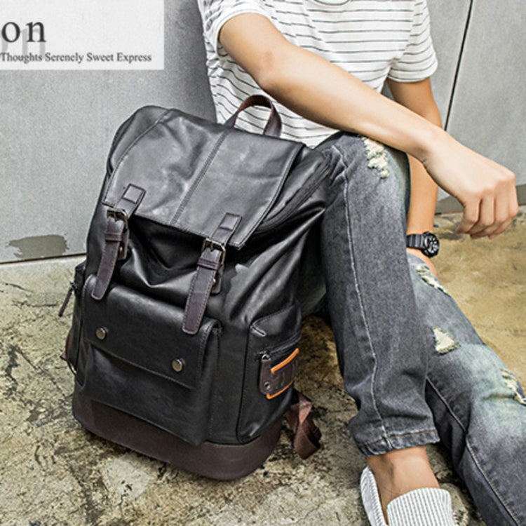 9805 Men Outdoor Casual Shoulders Bag Travel Backpack(Black)