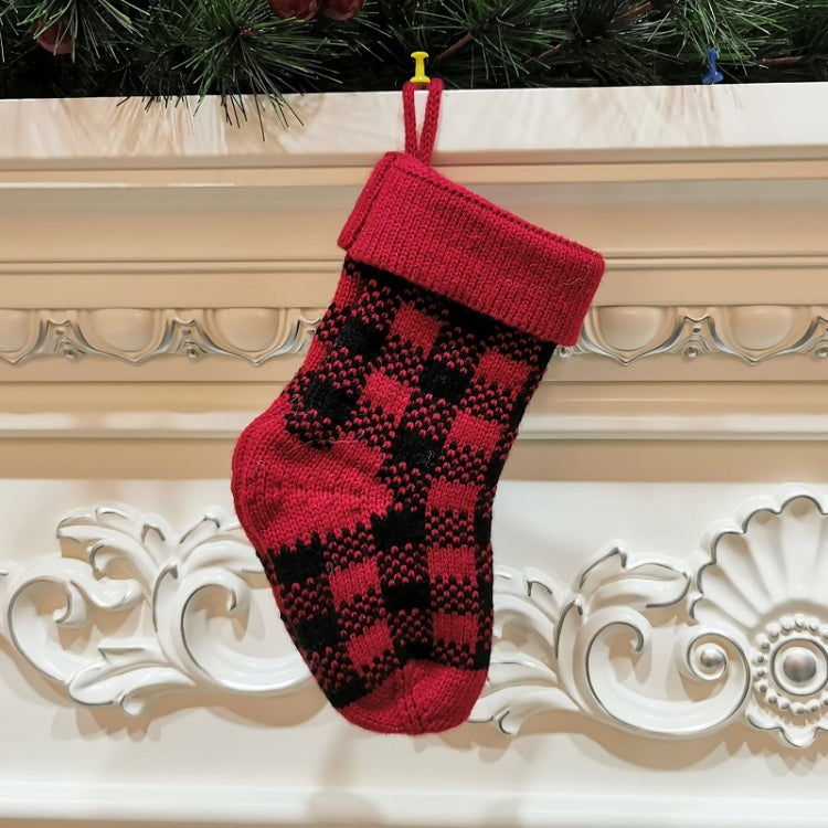 Knitted Christmas Stocking Decoration Pendant Child Acrylic Candy Gift Bag