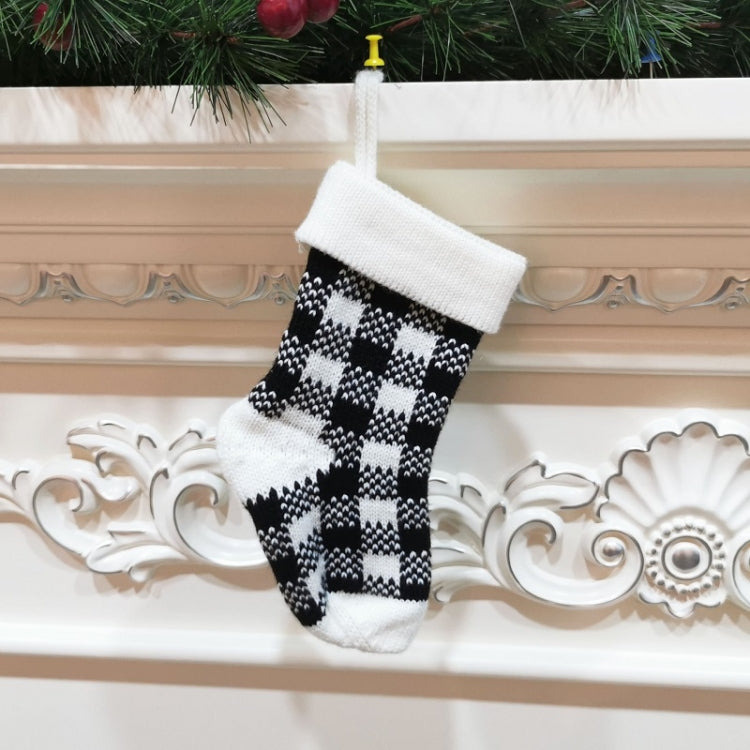 Knitted Christmas Stocking Decoration Pendant Child Acrylic Candy Gift Bag
