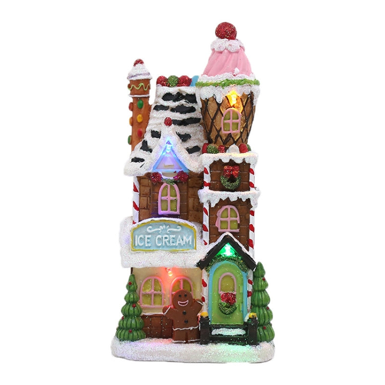 Resin Luminous Hut Christmas Decoration Ornaments