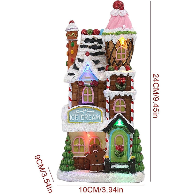 Resin Luminous Hut Christmas Decoration Ornaments