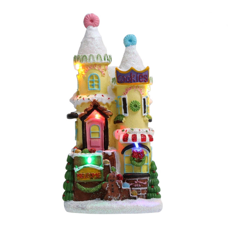 Resin Luminous Hut Christmas Decoration Ornaments