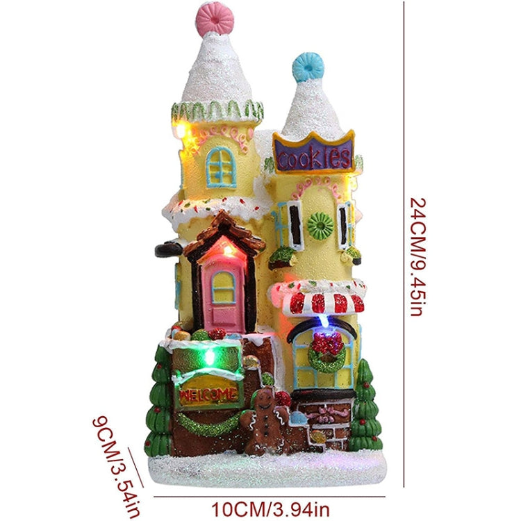 Resin Luminous Hut Christmas Decoration Ornaments