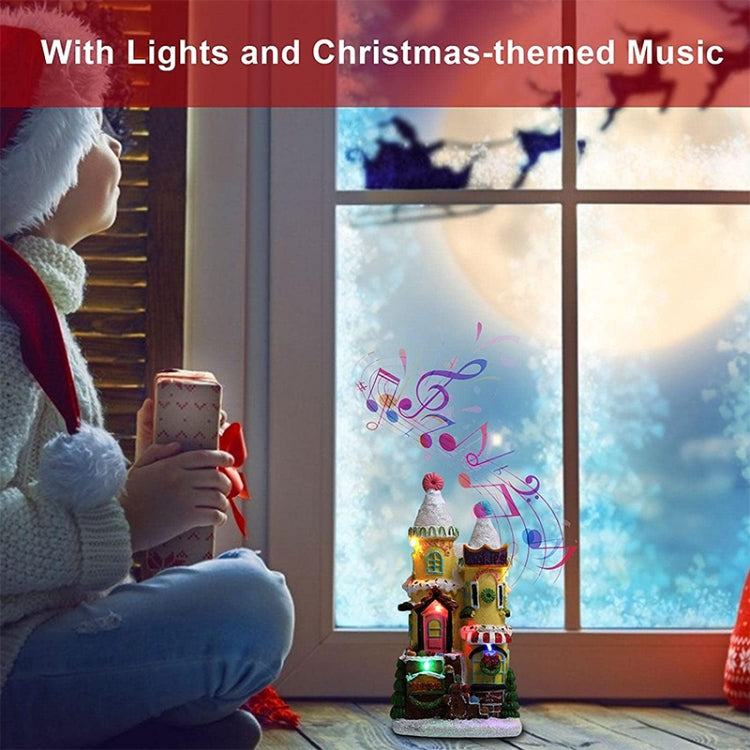 Resin Luminous Hut Christmas Decoration Ornaments