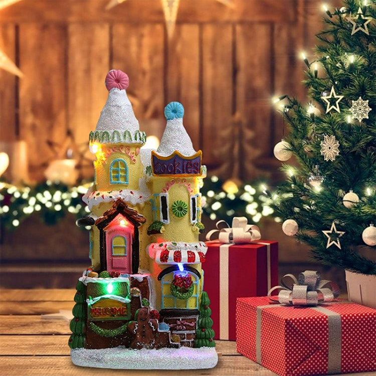 Resin Luminous Hut Christmas Decoration Ornaments