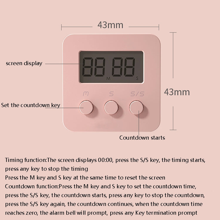 2 PCS Child Study Time Manager Kitchen Warner Mini Electronic Timer