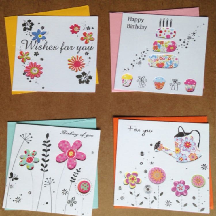 5 PCS Creative Cutout Beautiful Birthday Greeting Card