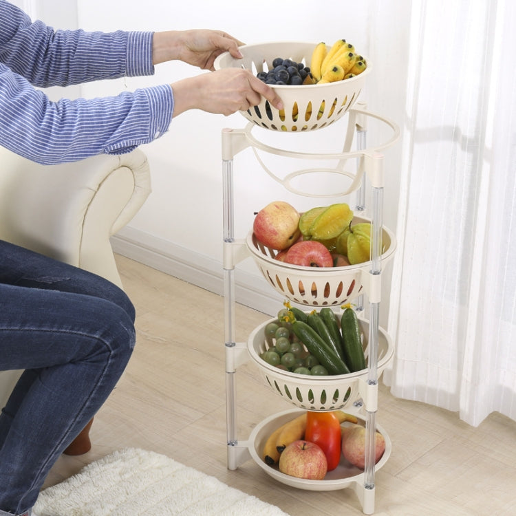 Kitchen Living Room Plastic Hollow Splittable Round Fruit and Vegetable Storage Basket Multi-layer Rack