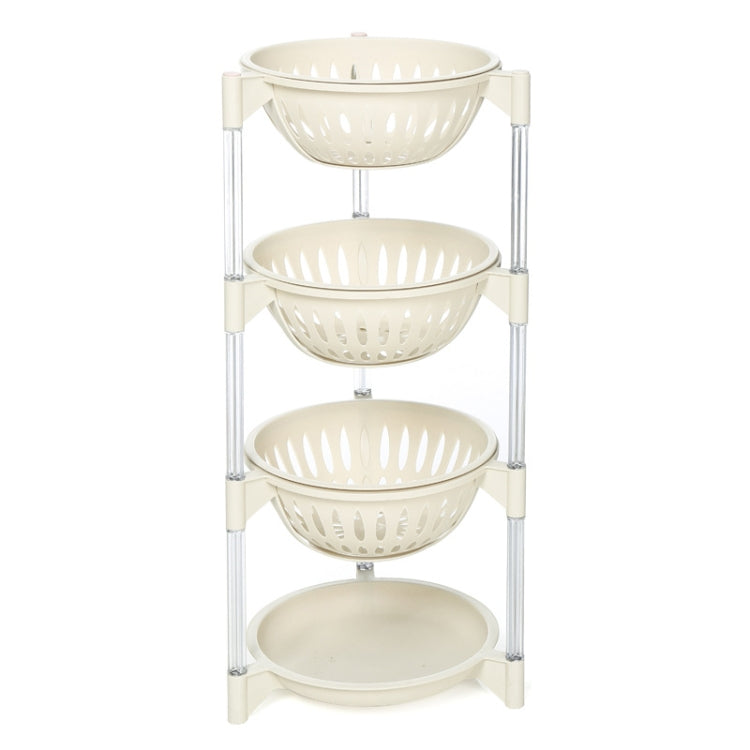 Kitchen Living Room Plastic Hollow Splittable Round Fruit and Vegetable Storage Basket Multi-layer Rack
