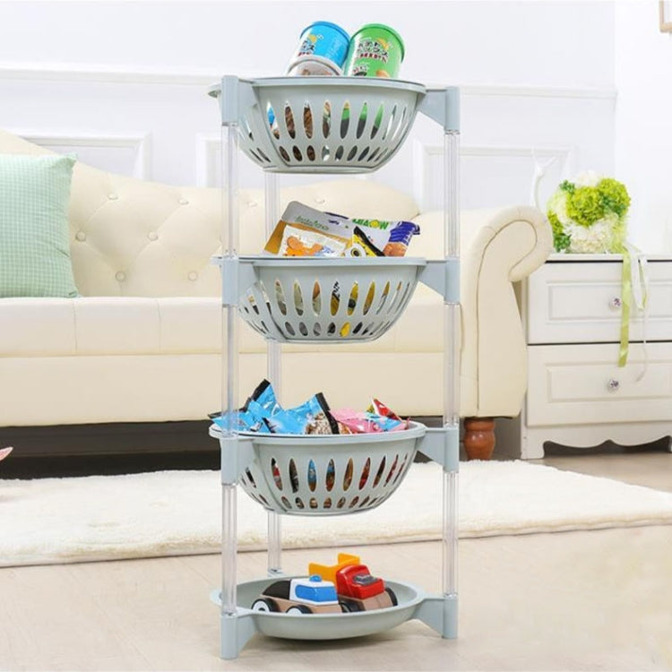 Kitchen Living Room Plastic Hollow Splittable Round Fruit and Vegetable Storage Basket Multi-layer Rack