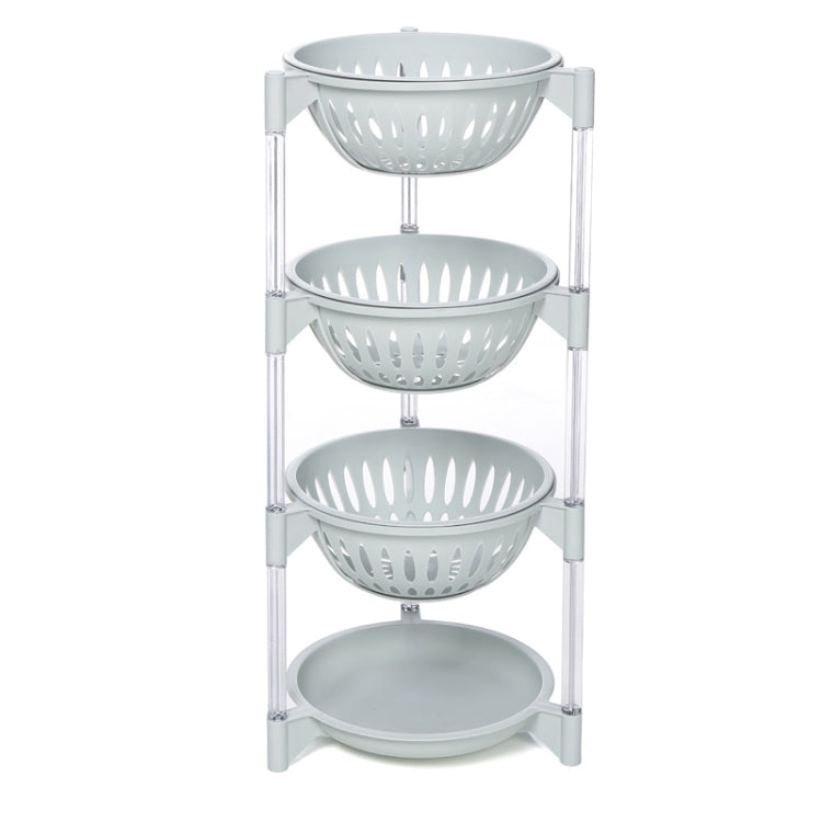 Kitchen Living Room Plastic Hollow Splittable Round Fruit and Vegetable Storage Basket Multi-layer Rack