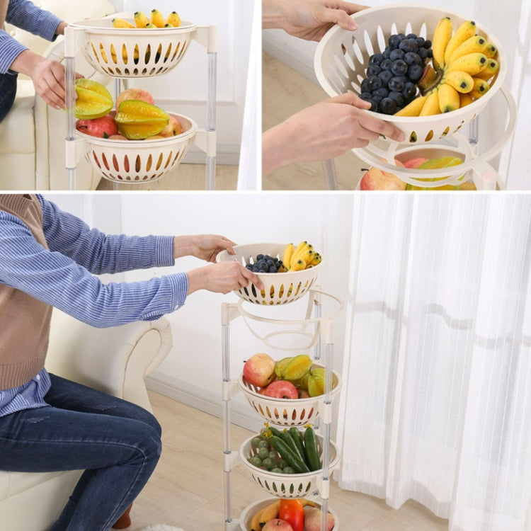 Kitchen Living Room Plastic Hollow Splittable Round Fruit and Vegetable Storage Basket Multi-layer Rack