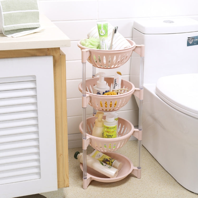 Kitchen Living Room Plastic Hollow Splittable Round Fruit and Vegetable Storage Basket Multi-layer Rack