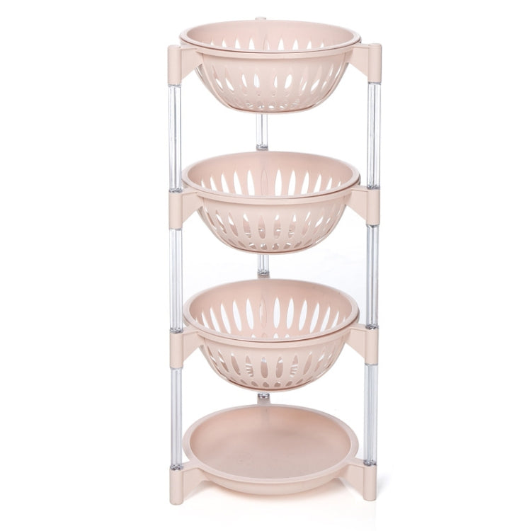 Kitchen Living Room Plastic Hollow Splittable Round Fruit and Vegetable Storage Basket Multi-layer Rack