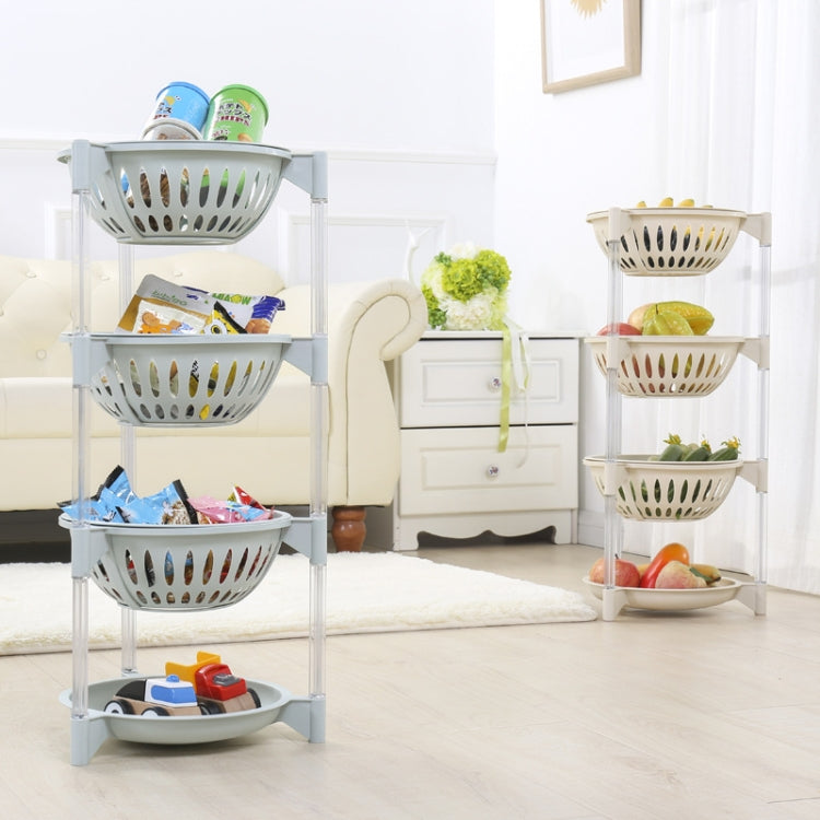 Kitchen Living Room Plastic Hollow Splittable Round Fruit and Vegetable Storage Basket Multi-layer Rack