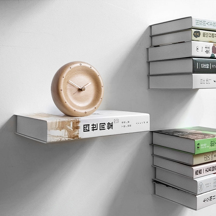 2 PCS Stainless Metal Wall Invisible Book Shelf Home Decoration Floating Bookshelf
