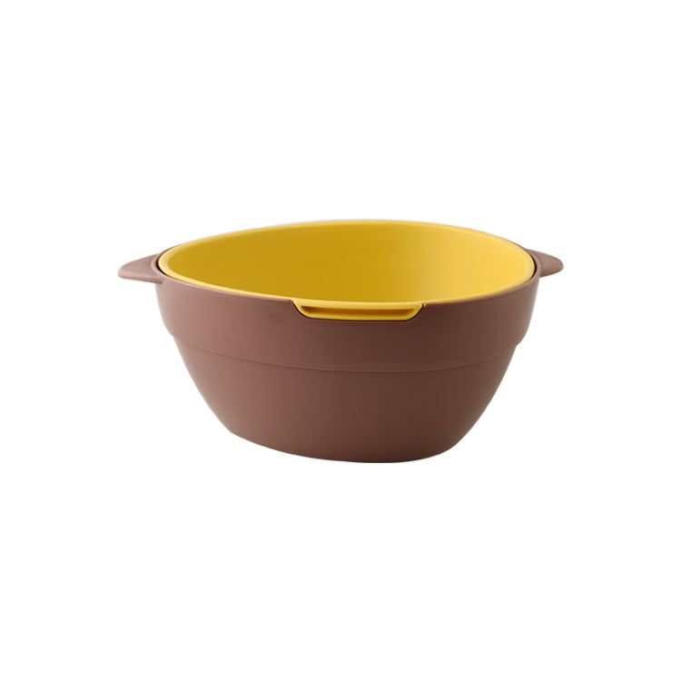2 PCS Household Double-layer Solid Color Kitchen Fruit and Vegetable Basket Storage Box Drain Basket
