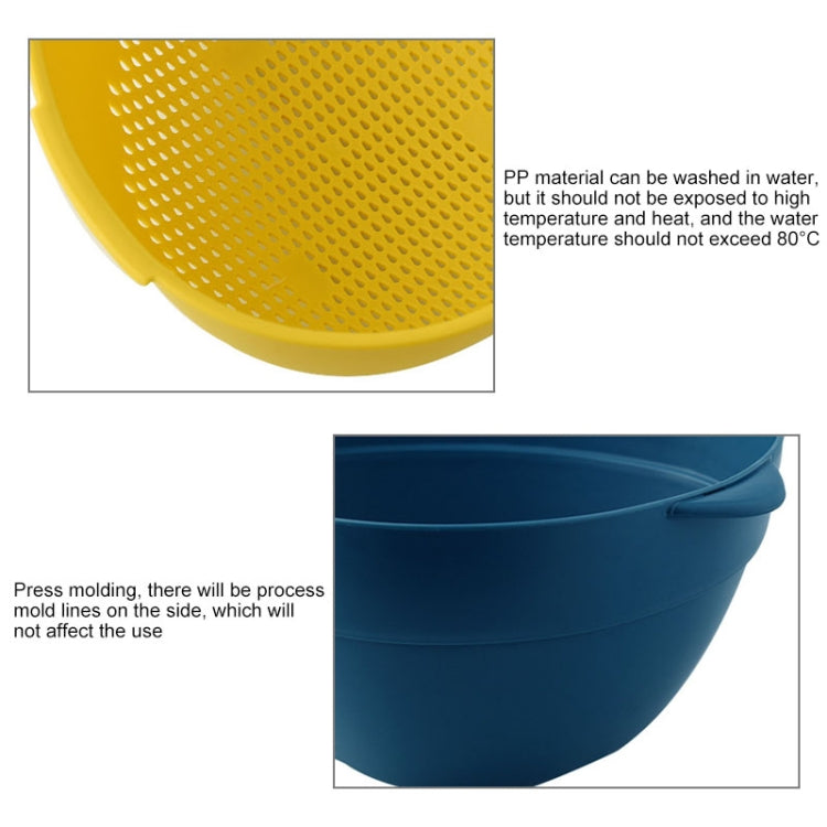 2 PCS Household Double-layer Solid Color Kitchen Fruit and Vegetable Basket Storage Box Drain Basket