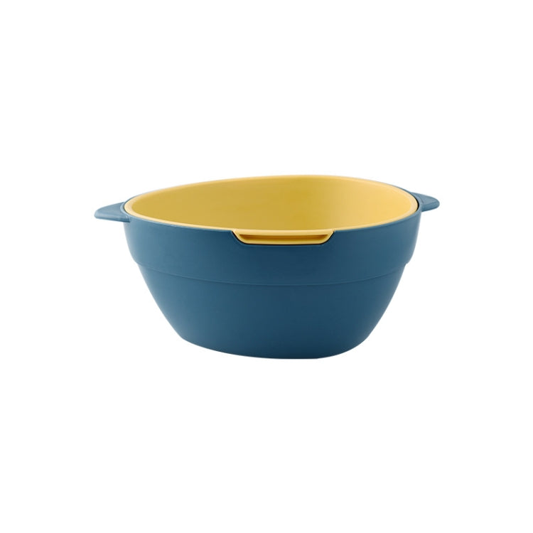2 PCS Household Double-layer Solid Color Kitchen Fruit and Vegetable Basket Storage Box Drain Basket
