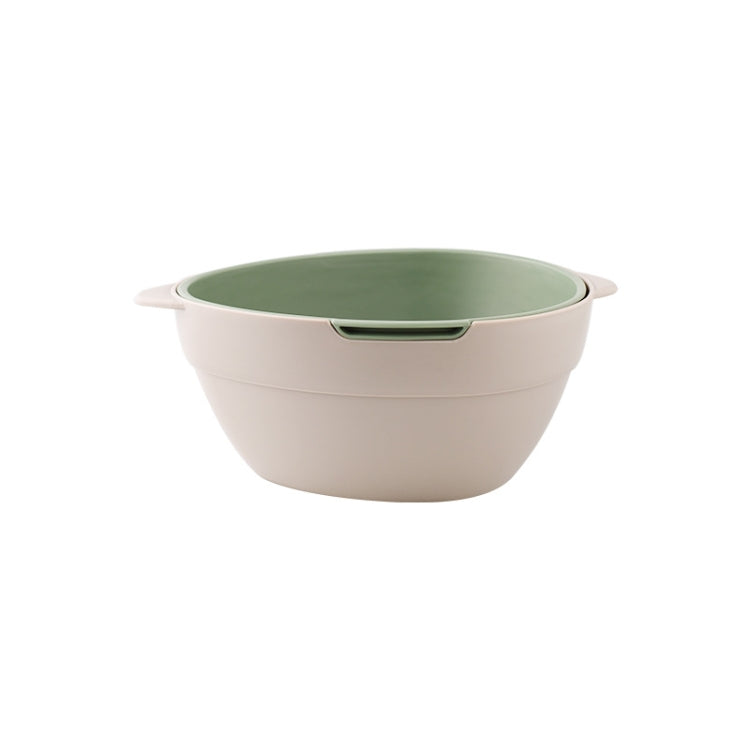 2 PCS Household Double-layer Solid Color Kitchen Fruit and Vegetable Basket Storage Box Drain Basket