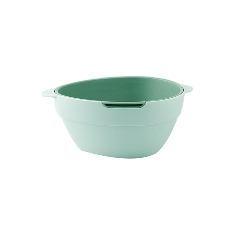 2 PCS Household Double-layer Solid Color Kitchen Fruit and Vegetable Basket Storage Box Drain Basket