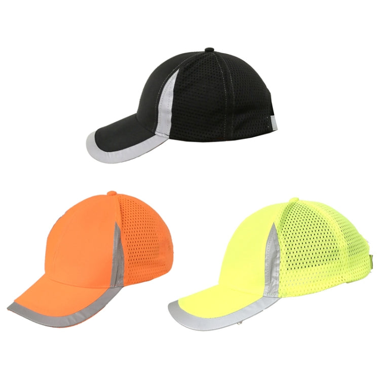 Reflective Safety Baseball Cap Breathable Construction Site Outdoor Construction Mesh Cap, Colour: Fluorescent Orange