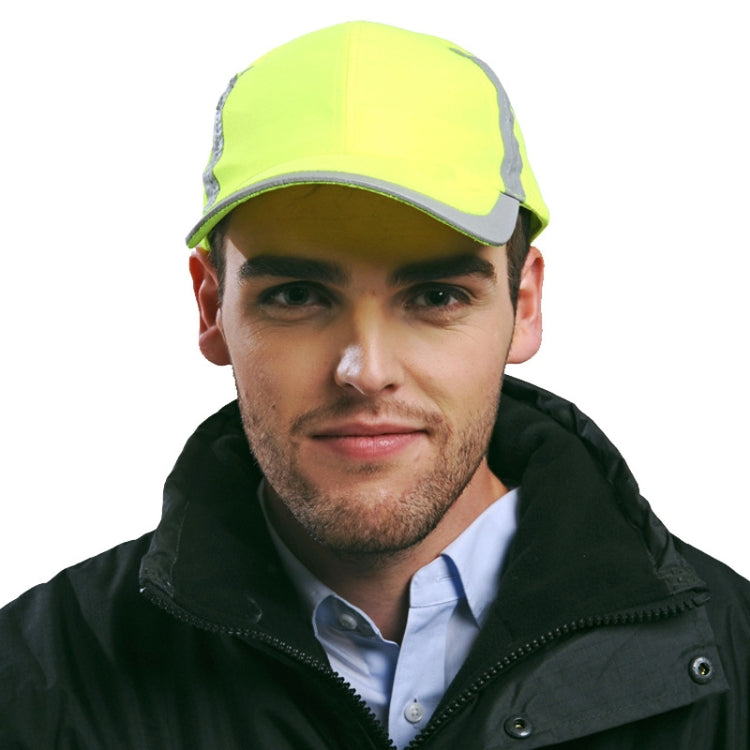 Reflective Safety Baseball Cap Breathable Construction Site Outdoor Construction Mesh Cap, Colour: Fluorescent Orange