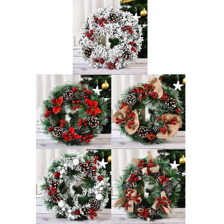 23cm Christmas Decoration Handmade Garland Wreath Door Hanging Window Props, Specification: Three Small Knots