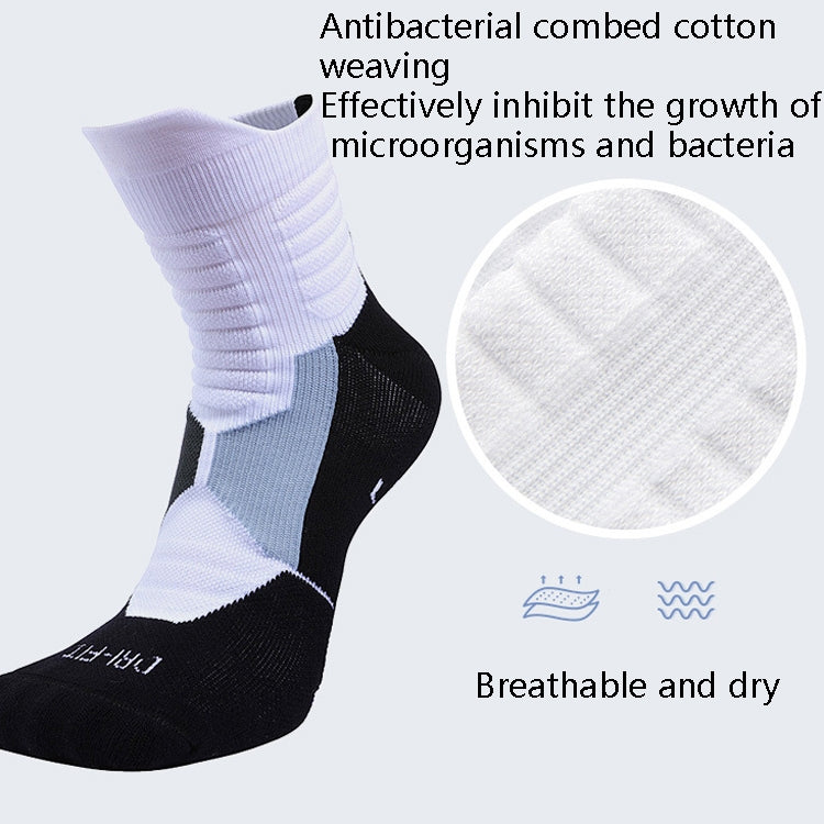 2 Pairs Antibacterial Terry Socks Basketball Socks Men And Women Adult Sports Socks, Size: L 39-42 Yards