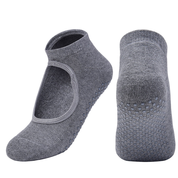 2 Pairs Combed Cotton Yoga Socks Towel Bottom Reveal Round Head Dance Fitness Sports Flooring Socks, Size: One Size