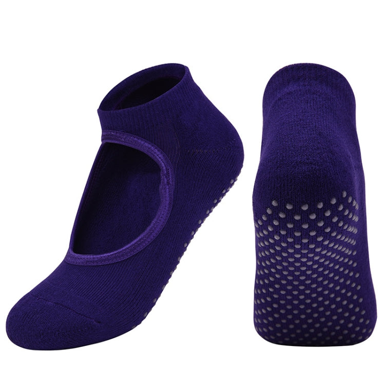 2 Pairs Combed Cotton Yoga Socks Towel Bottom Reveal Round Head Dance Fitness Sports Flooring Socks, Size: One Size