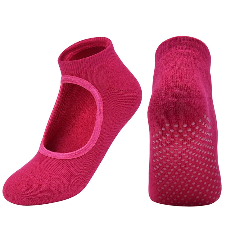 2 Pairs Combed Cotton Yoga Socks Towel Bottom Reveal Round Head Dance Fitness Sports Flooring Socks, Size: One Size